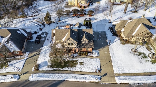 view of snowy aerial view