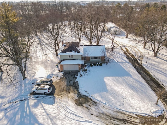 view of snowy aerial view