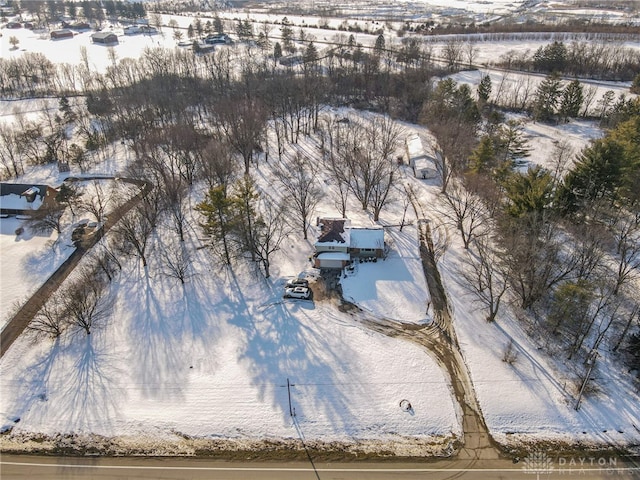 view of snowy aerial view