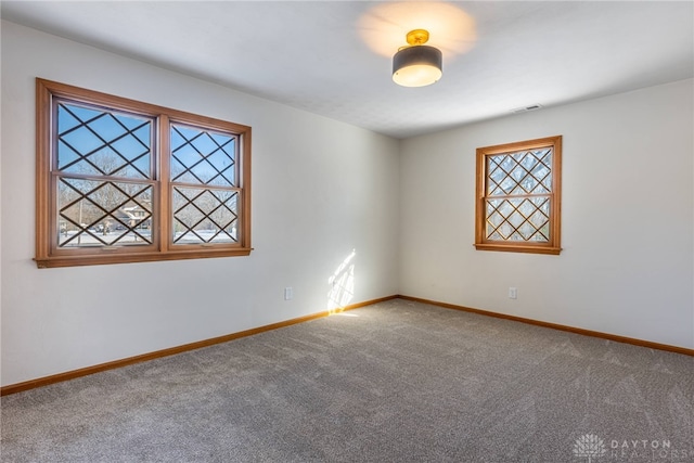 carpeted spare room with a healthy amount of sunlight