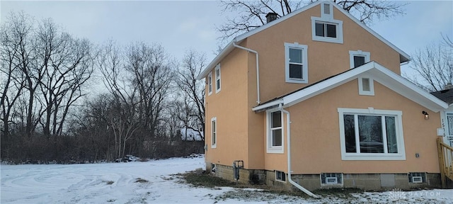 view of snowy exterior