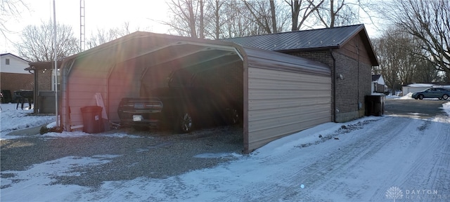 view of snow covered structure