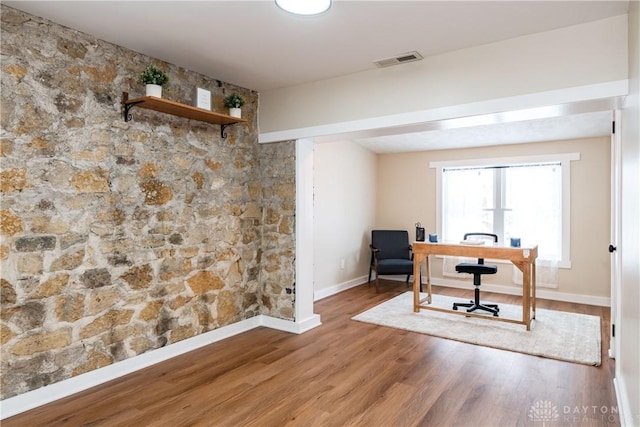 office featuring wood-type flooring