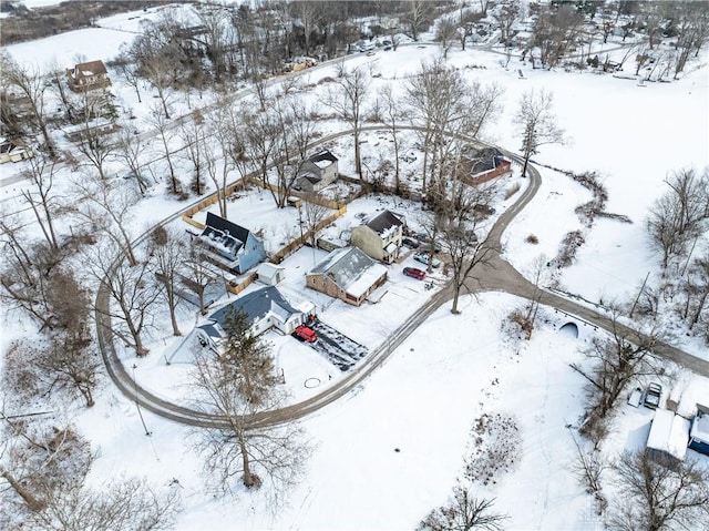 view of snowy aerial view