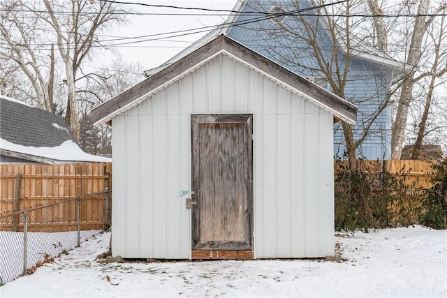 view of snow covered structure