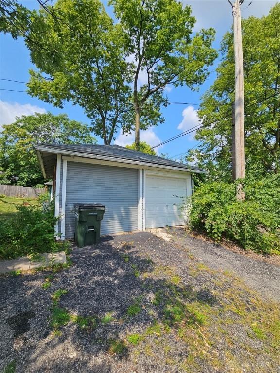 view of garage