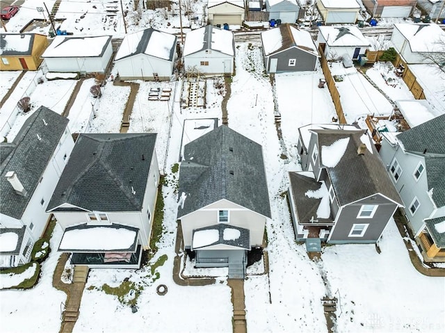 view of snowy aerial view