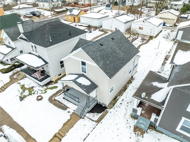 view of snowy aerial view