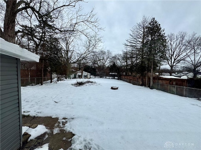 view of snowy yard