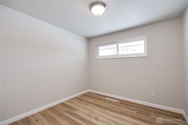 empty room featuring light wood-type flooring