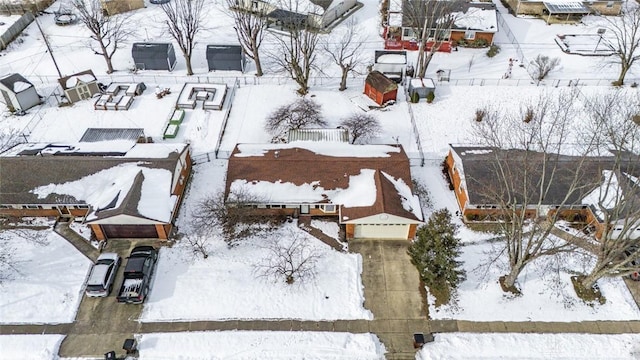 view of snowy aerial view