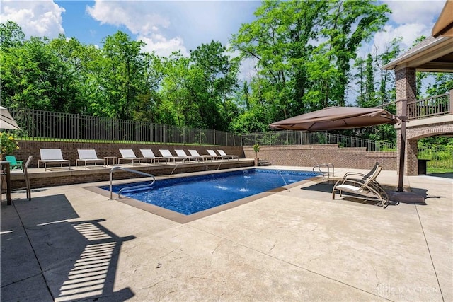 view of pool with a patio area