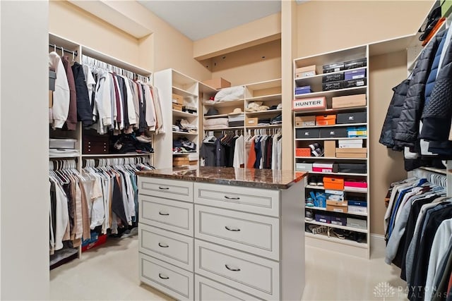 view of walk in closet