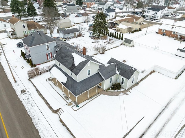 view of snowy aerial view