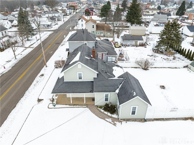 view of snowy aerial view