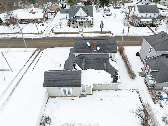 view of snowy aerial view