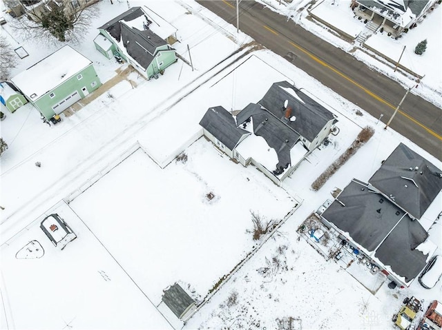 view of snowy aerial view