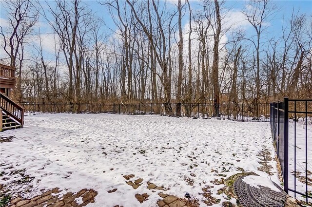 view of snowy yard