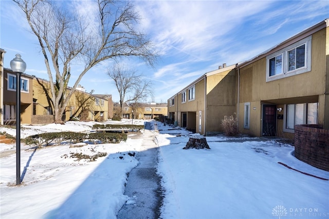 view of yard covered in snow