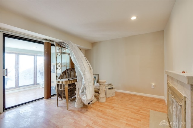 dining space featuring light hardwood / wood-style floors