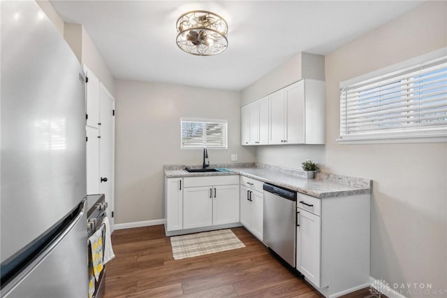 kitchen featuring white cabinetry, sink, and stainless steel appliances