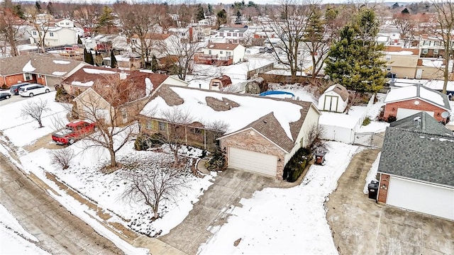 view of snowy aerial view