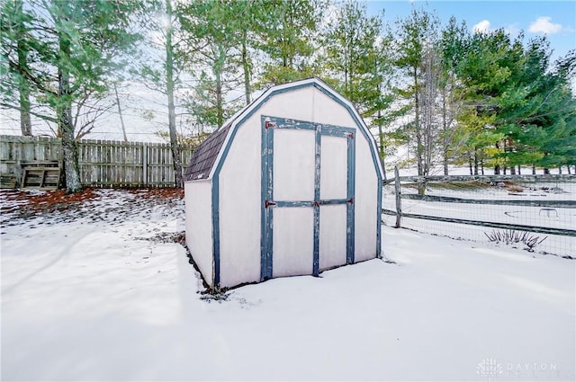 view of snow covered structure