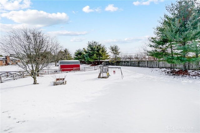 view of snowy yard