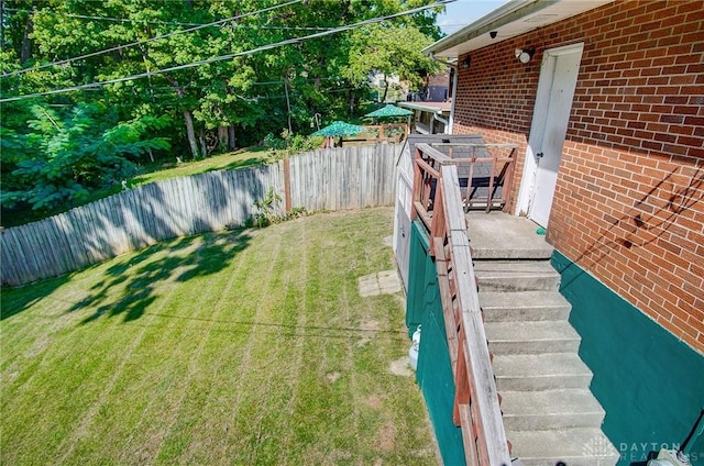 view of yard featuring fence