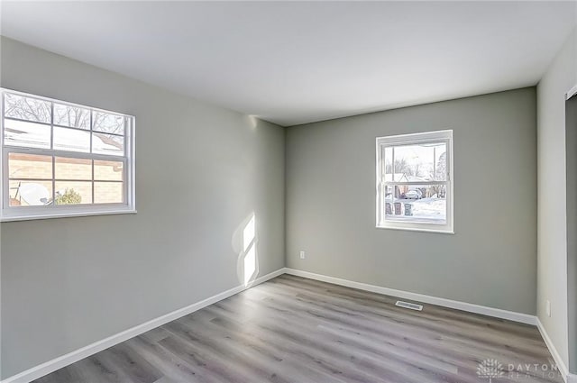 empty room featuring light wood-type flooring