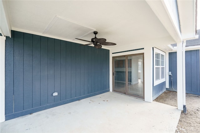 view of patio / terrace featuring a ceiling fan