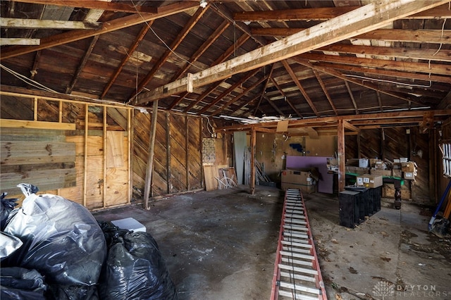 545 E Whipp Rd, Dayton, OH 45459 - miscellaneous room with lofted ceiling and wooden walls
