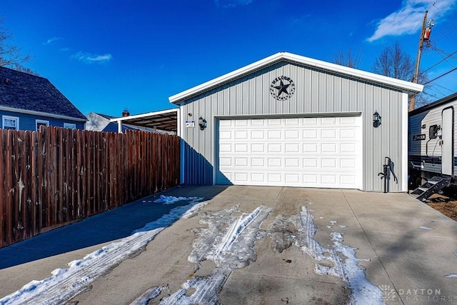 view of garage