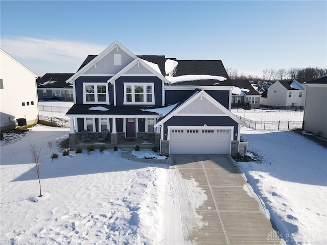 view of front of house with a garage