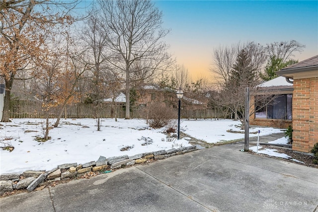 view of snowy yard