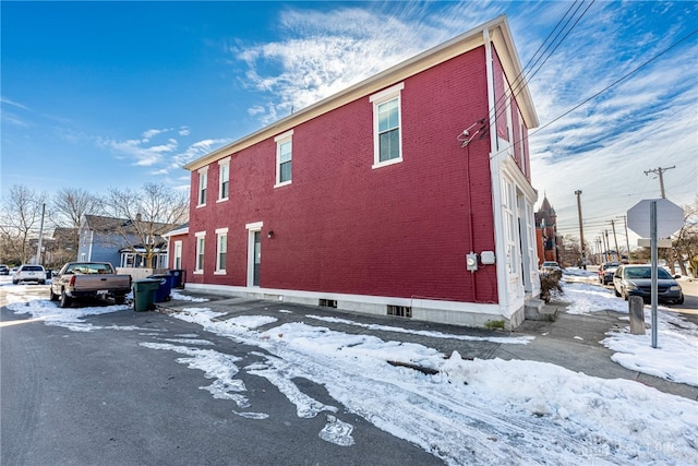 view of snowy exterior