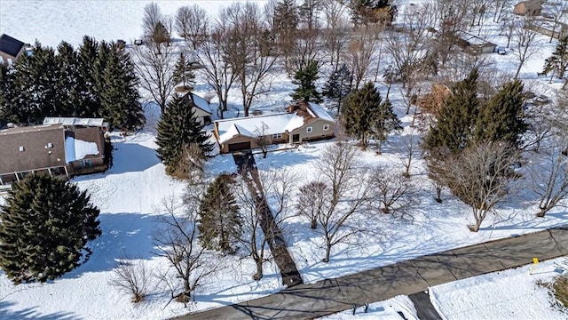 view of snowy aerial view