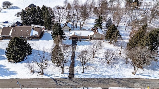 view of snowy aerial view