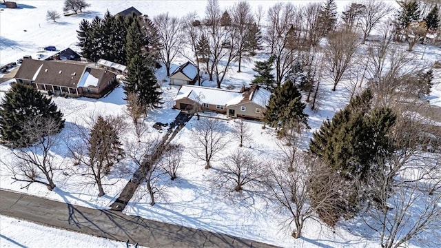 view of snowy aerial view