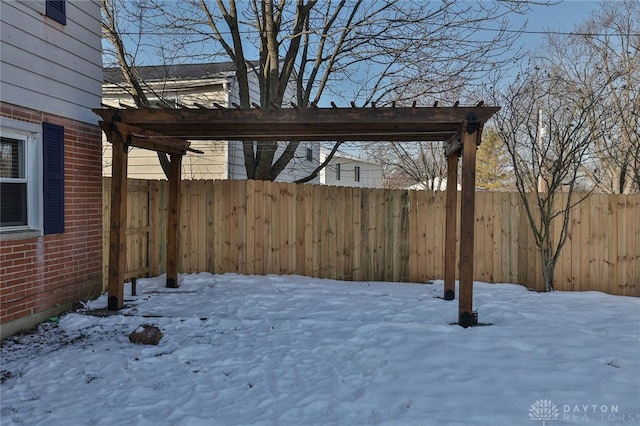 view of snowy yard