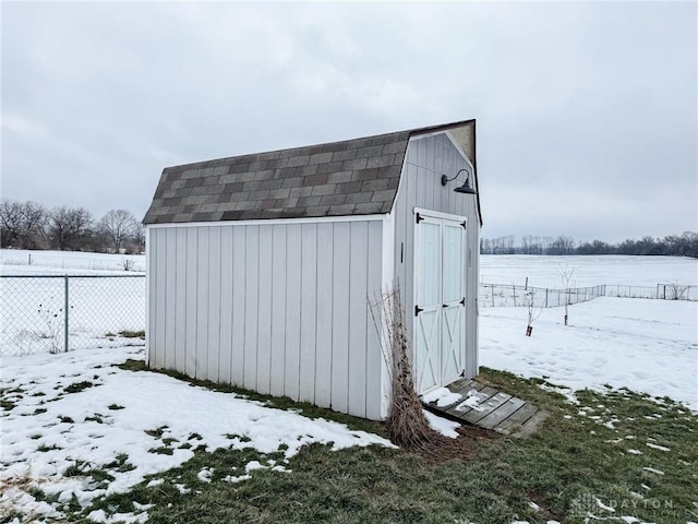 view of snow covered structure