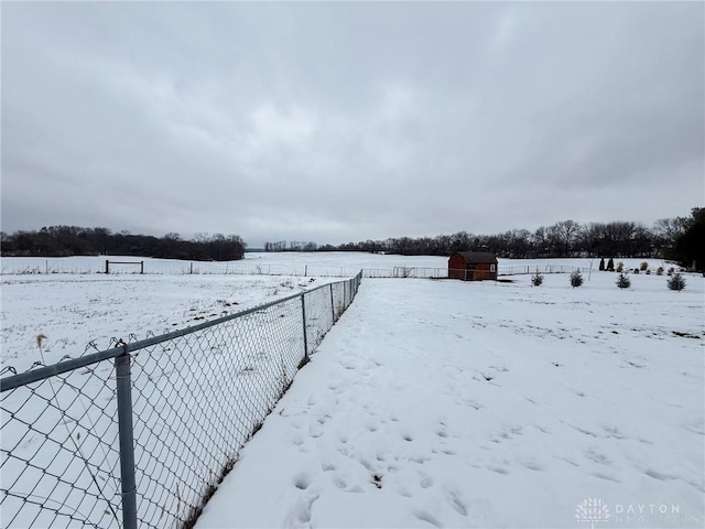 view of snowy yard