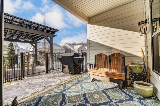 view of patio with a pergola