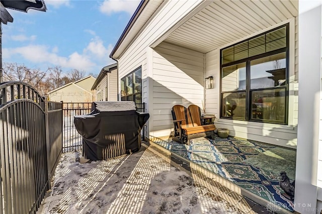 exterior space featuring grilling area