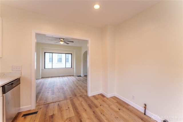 interior space featuring light hardwood / wood-style flooring