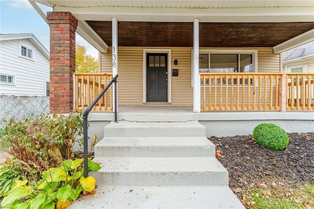 property entrance with a porch