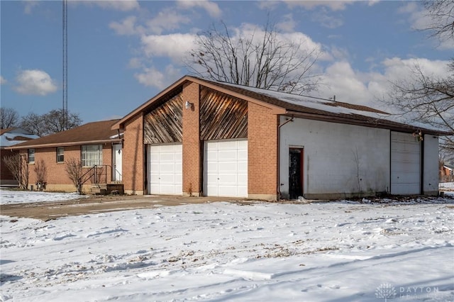 exterior space with a garage