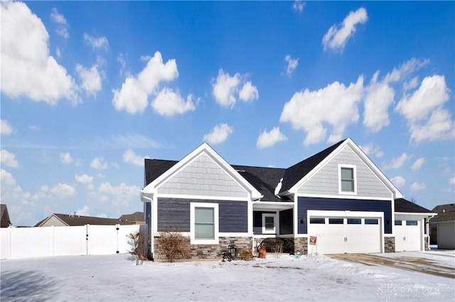 view of front of house with a garage