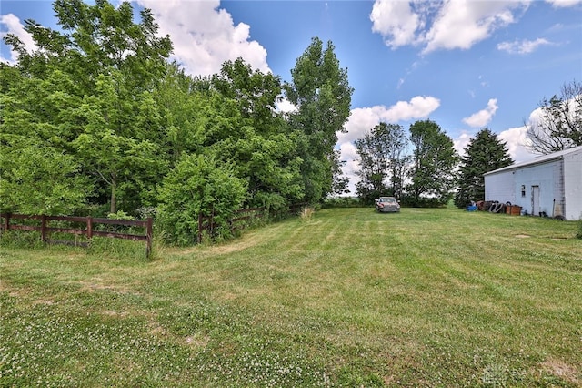 view of yard with fence