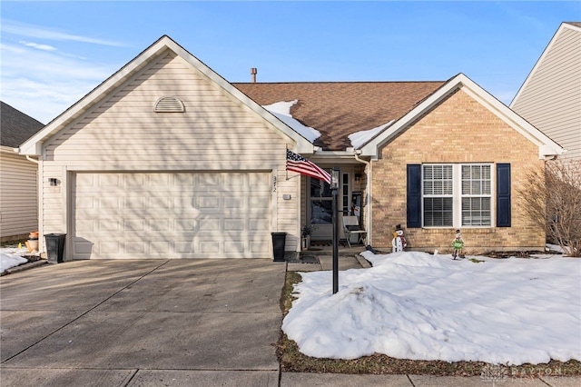 view of front facade with a garage